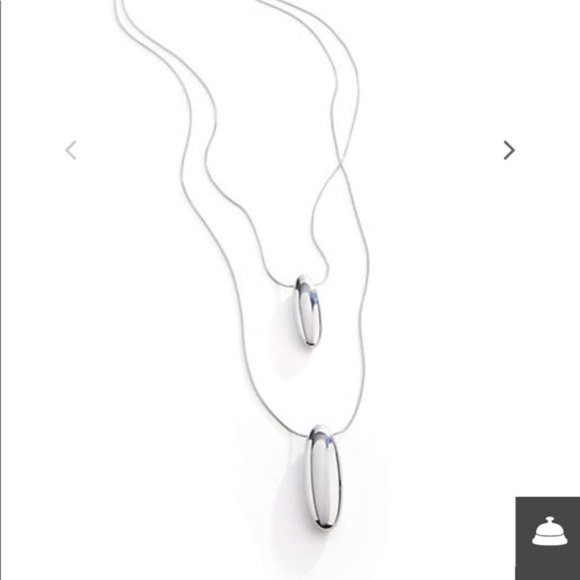 J.Jill NEW Stylish Sculpted-Metal Double-Drop Necklace NWT - Picture 2 of 9